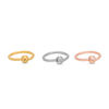 018 Gauge Three Piece Cartilage Hoop Set Stainless Steel with Yellow and Rose IP