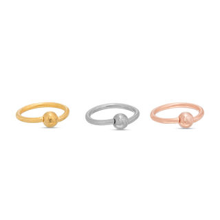 018 Gauge Three Piece Cartilage Hoop Set Stainless Steel with Yellow and Rose IP