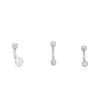Thumbnail Image 1 of Solid Stainless Steel CZ and Crystal Three Piece Curved Barbell Set - 16G