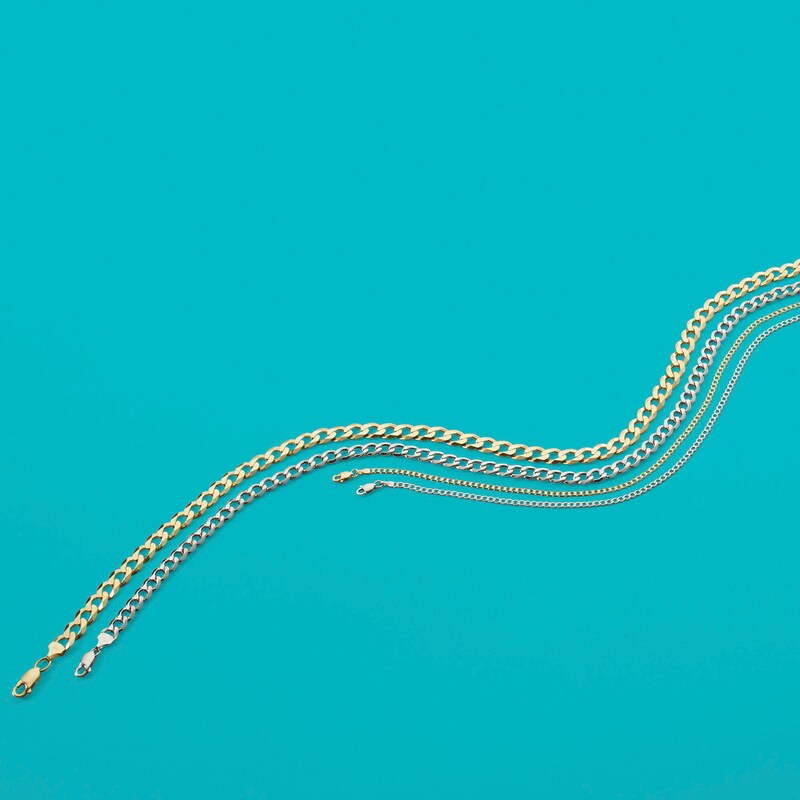 Main Image 2 of 180 Gauge Diamond-Cut Curb Chain Necklace in 10K Gold - 26"