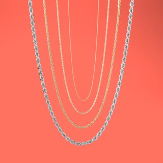 036 Gauge Rope Chain Necklace in 10K Gold - 30"