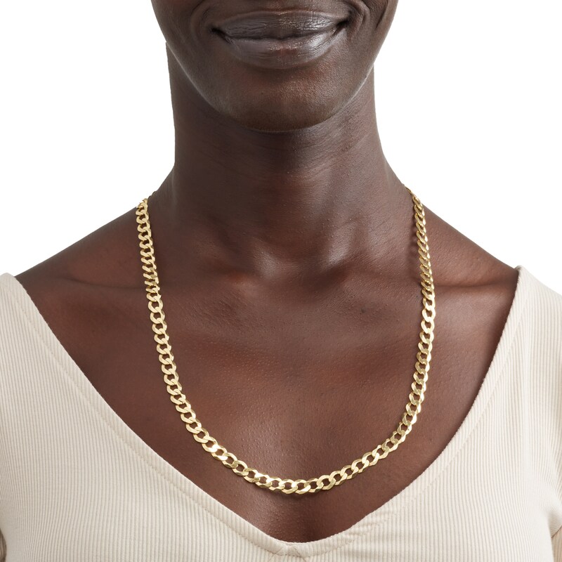 Main Image 3 of 160 Gauge Diamond-Cut Curb Chain Necklace in 10K Solid Gold - 24"