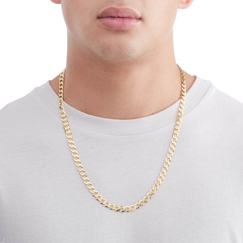 Main Image 5 of 160 Gauge Diamond-Cut Curb Chain Necklace in 10K Solid Gold - 24"