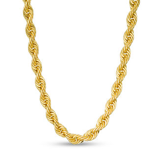 10K Semi-Solid Gold Rope Chain Necklace - 26"