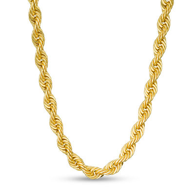 10K Semi-Solid Gold Rope Chain Necklace - 26"