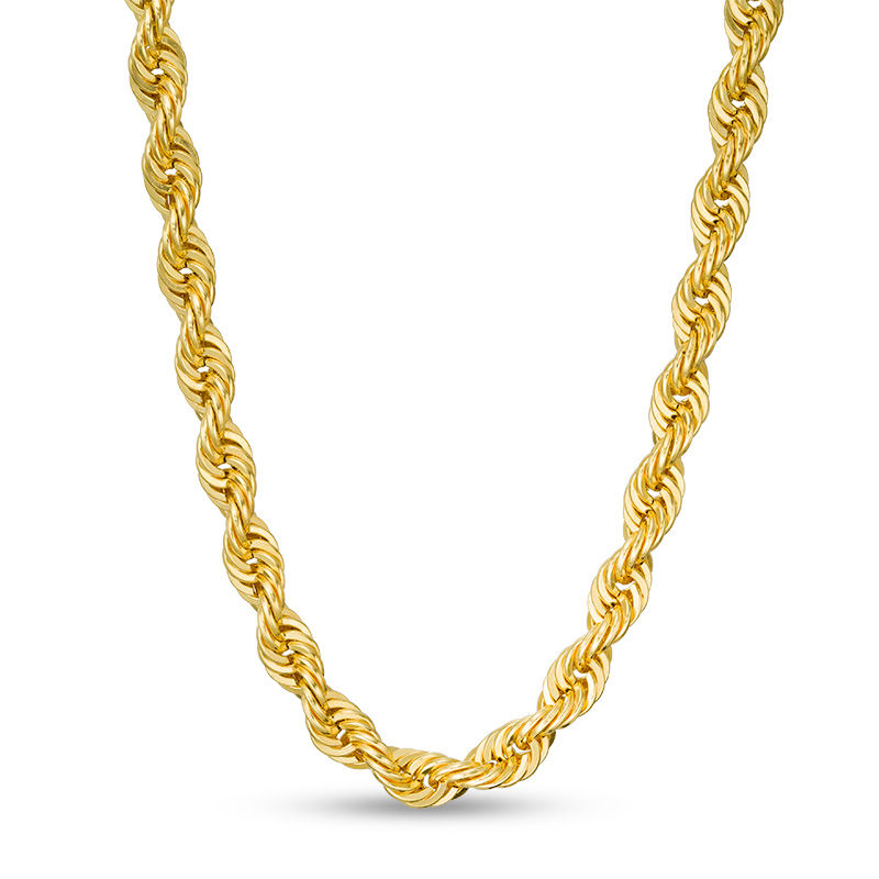 10K Semi-Solid Gold Rope Chain Necklace - 26"