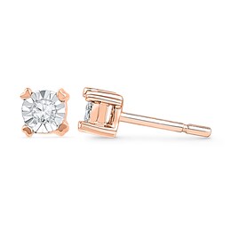 1/20 CT. T.W. Diamond Accent Solitaire Stud Earrings in 10K Rose Gold