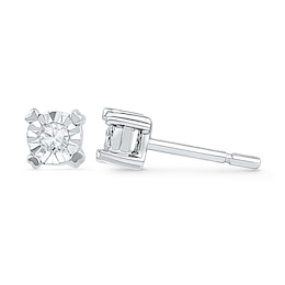 1/20 CT. T.W. Diamond Solitaire Stud Earrings in 10K White Gold