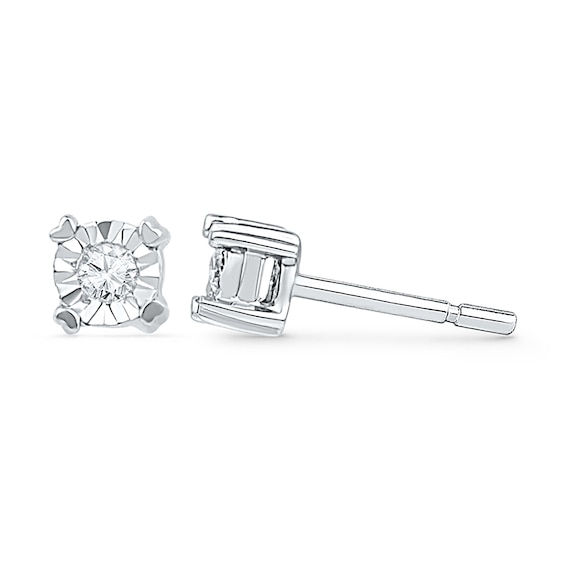 1/20 CT. T.W. Diamond Solitaire Stud Earrings in 10K White Gold