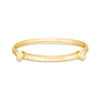 Child's Diamond-Cut Double Heart Adjustable Bangle in 10K Gold - 5.5"