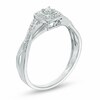 Thumbnail Image 1 of 1/10 CT. T.W. Diamond Cushion Frame Twist Promise Ring in 10K White Gold