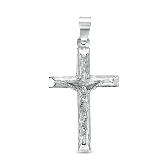 Diamond-Cut Crucifix Necklace Charm in Sterling Silver