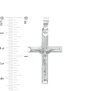 Diamond-Cut Crucifix Necklace Charm in Sterling Silver