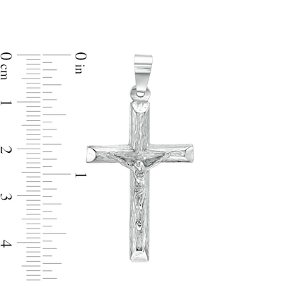 Diamond-Cut Crucifix Necklace Charm in Sterling Silver