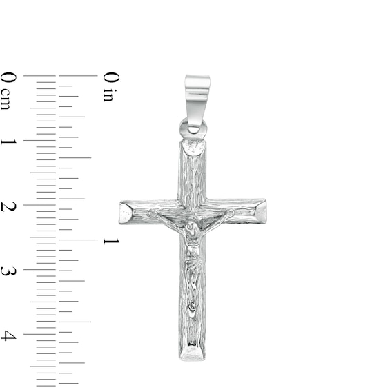 Diamond-Cut Crucifix Necklace Charm in Sterling Silver