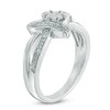 Thumbnail Image 2 of Composite Diamond Accent Woven Heart Ring in Sterling Silver