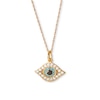Black, Blue and White Cubic Zirconia Evil Eye Pendant in 10K Semi-Solid Gold