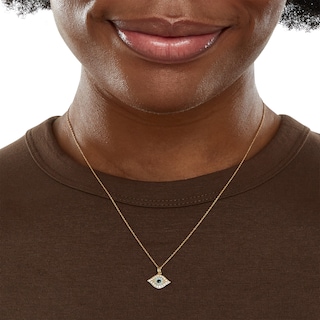 10K Semi-Solid Gold CZ Colorful Evil Eye Pendant