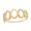 Petite Cubic Zirconia Open Oval Link Ring in 10K Gold - Size 7