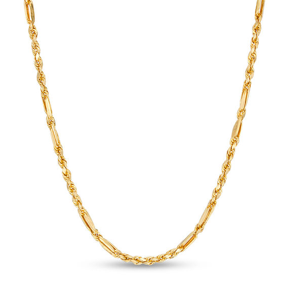 023 Gauge Diamond-Cut Figarope Necklace in 10K Gold - 20"