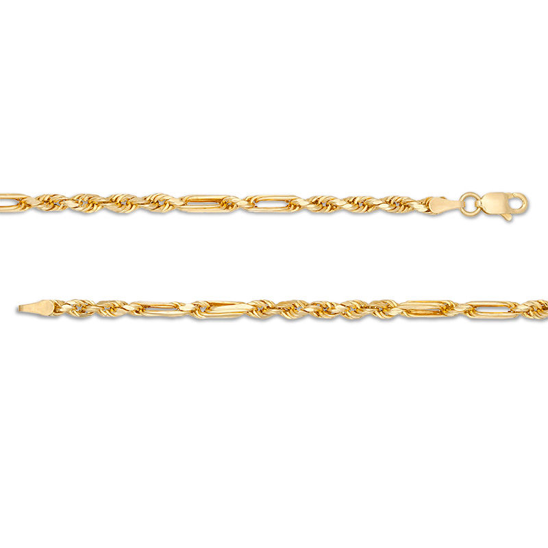 023 Gauge Diamond-Cut Figarope Chain Necklace in 10K Gold - 22"