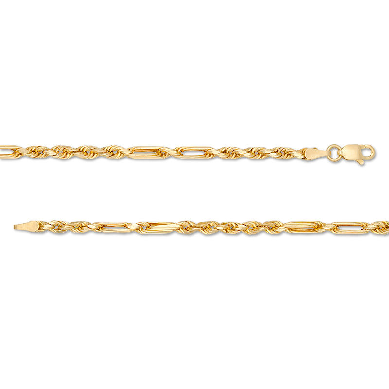 Main Image 2 of 023 Gauge Diamond-Cut Figarope Chain Necklace in 10K Gold - 24"