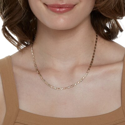 10K Gold Diamond-Cut Valentino Tri-Tone Chain Made in Italy - 18"
