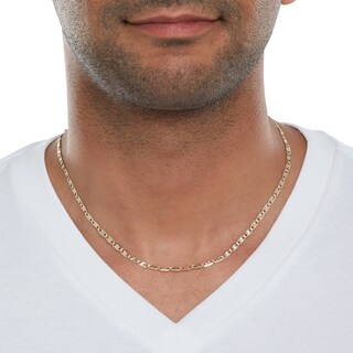 10K Gold Diamond-Cut Valentino Tri-Tone Chain Made in Italy - 18"