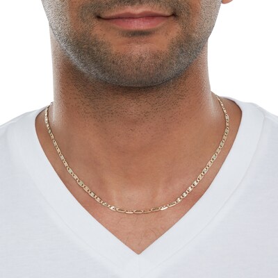 10K Gold Diamond-Cut Valentino Tri-Tone Chain Made in Italy - 18"