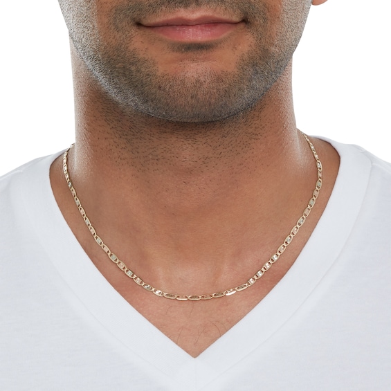 10K Gold Diamond-Cut Valentino Tri-Tone Chain Made in Italy - 18"