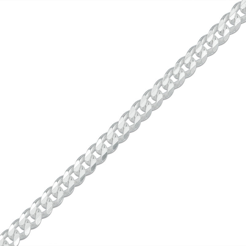 Main Image 1 of Made in Italy 080 Gauge Curb Chain Anklet in Sterling Silver - 10&quot;