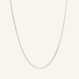 10K Solid White Gold Box Chain - 20"
