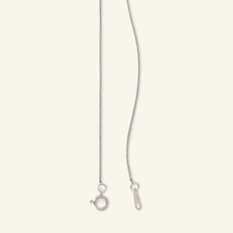 Main Image 2 of 10K Solid White Gold Box Chain - 20"