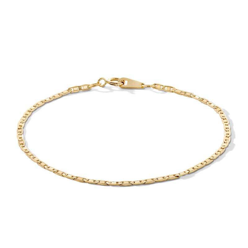 Child's 040 Gauge Valentino Chain Bracelet in 10K Hollow Gold - 6"
