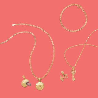 Child's 060 Gauge Mariner Chain Bracelet in 10K Hollow Gold - 6"