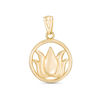 Lotus Flower Necklace Charm in 10K Gold