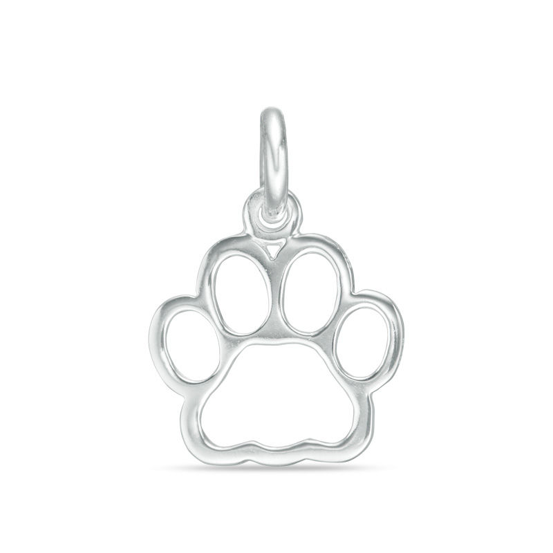 Main Image 1 of Dog Paw Cutout Necklace Charm in Sterling Silver