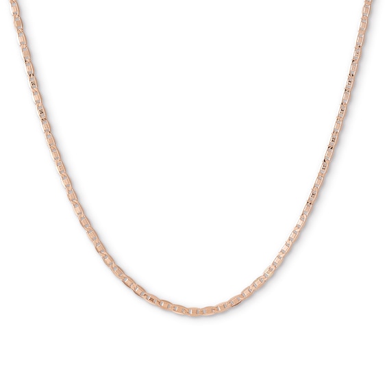 10K Hollow Rose Gold Valentino Chain - 18"