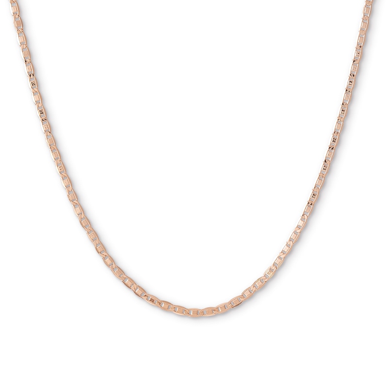 10K Hollow Rose Gold Valentino Chain - 18"