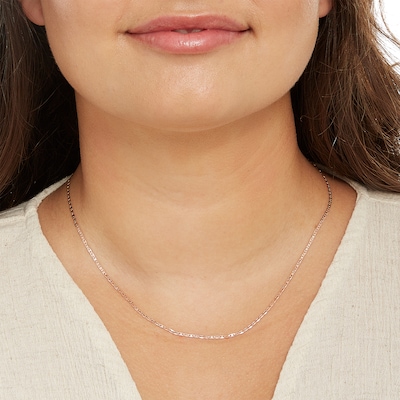 10K Hollow Rose Gold Valentino Chain - 18"
