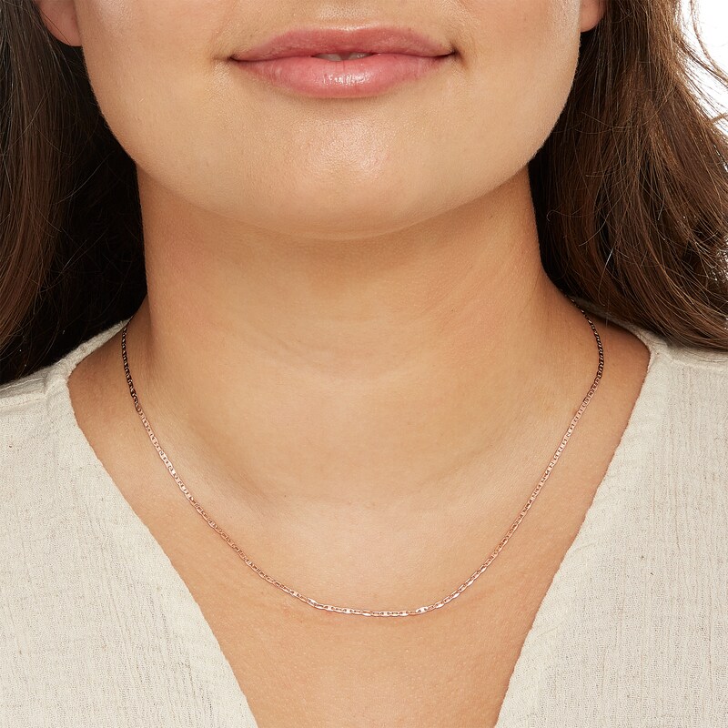 10K Hollow Rose Gold Valentino Chain - 18"