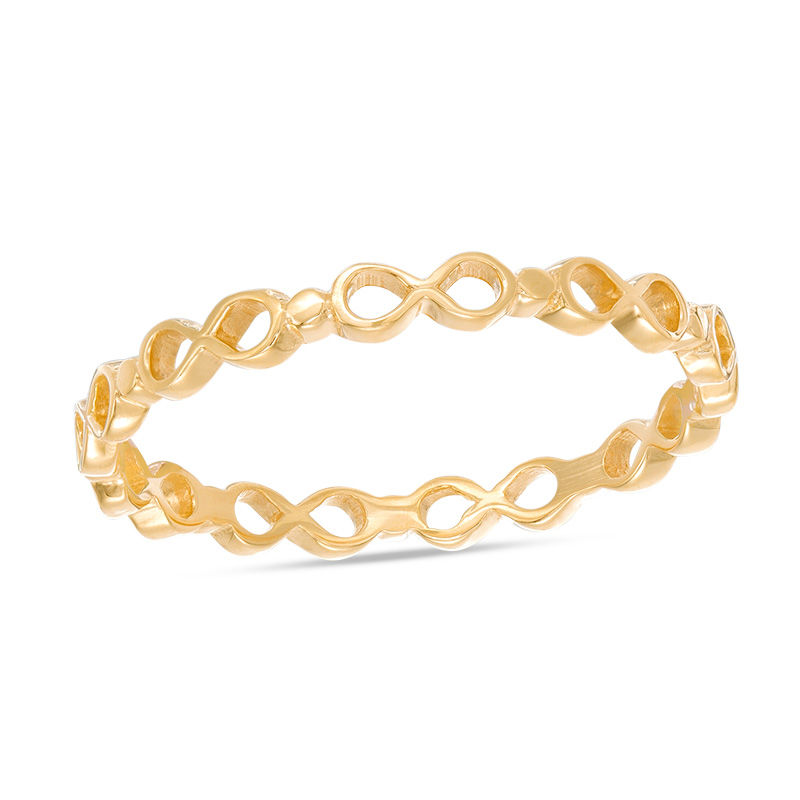 Sideways Infinity Link Ring in 10K Gold - Size 8