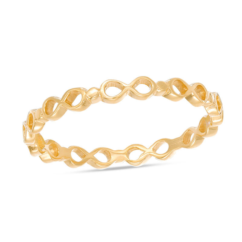 Main Image 1 of Sideways Infinity Link Ring in 10K Gold - Size 8