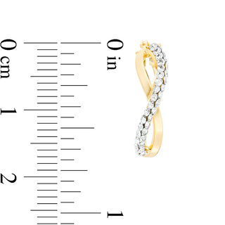 Made in Italy Crystal Oval Infinity Hoop Earrings in 10K Gold
