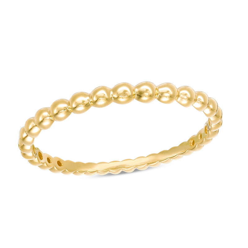 Main Image 1 of Graduating Beaded Ring in 10K Gold - Size 8