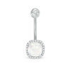 Thumbnail Image 0 of 014 Gauge Opal Acrylic Crystal Frame Belly Button Ring in Stainless Steel Solid and Tube