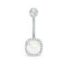 Thumbnail Image 1 of Stainless Steel Crystal Frame Belly Button Ring - 14G