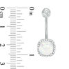 Thumbnail Image 2 of Stainless Steel Crystal Frame Belly Button Ring - 14G
