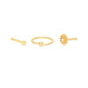 Thumbnail Image 0 of Yellow Ion Plated Crystal Hoop and Stud Nose Set - 20G