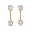 Thumbnail Image 0 of 016 Gauge Green and White Crystal Flower Curved Cartilage Barbell in Stainless Steel